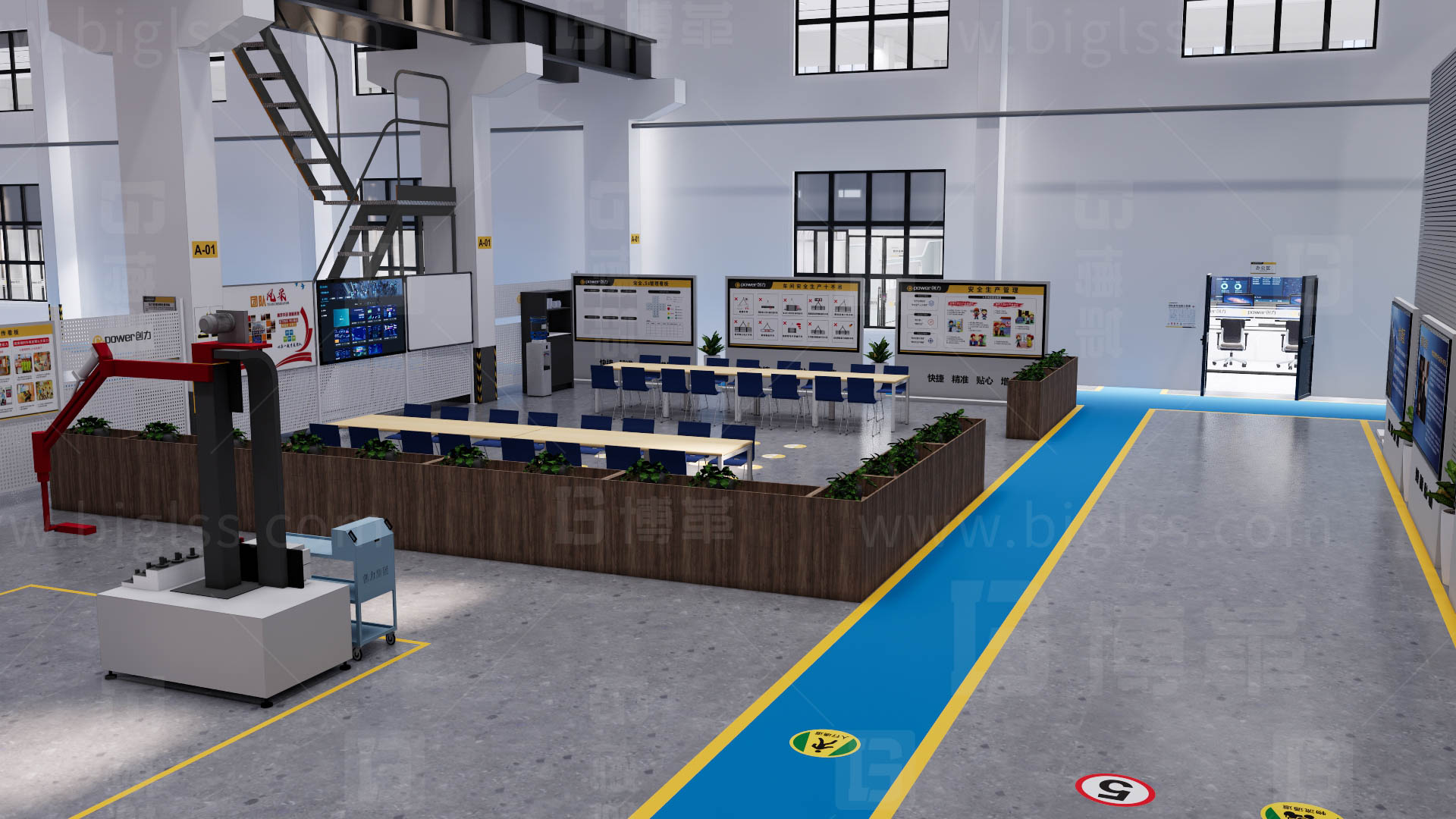 工廠目視化，車間目視化，目視化設(shè)計，工業(yè)空間設(shè)計，必旺目視化