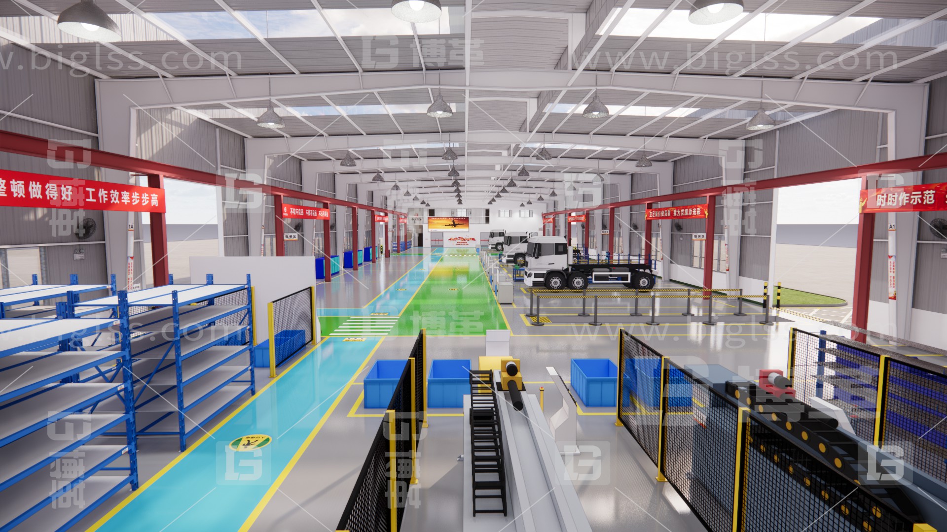 車間目視化，工廠目視化，目視化設計，工業空間設計，必旺目視化