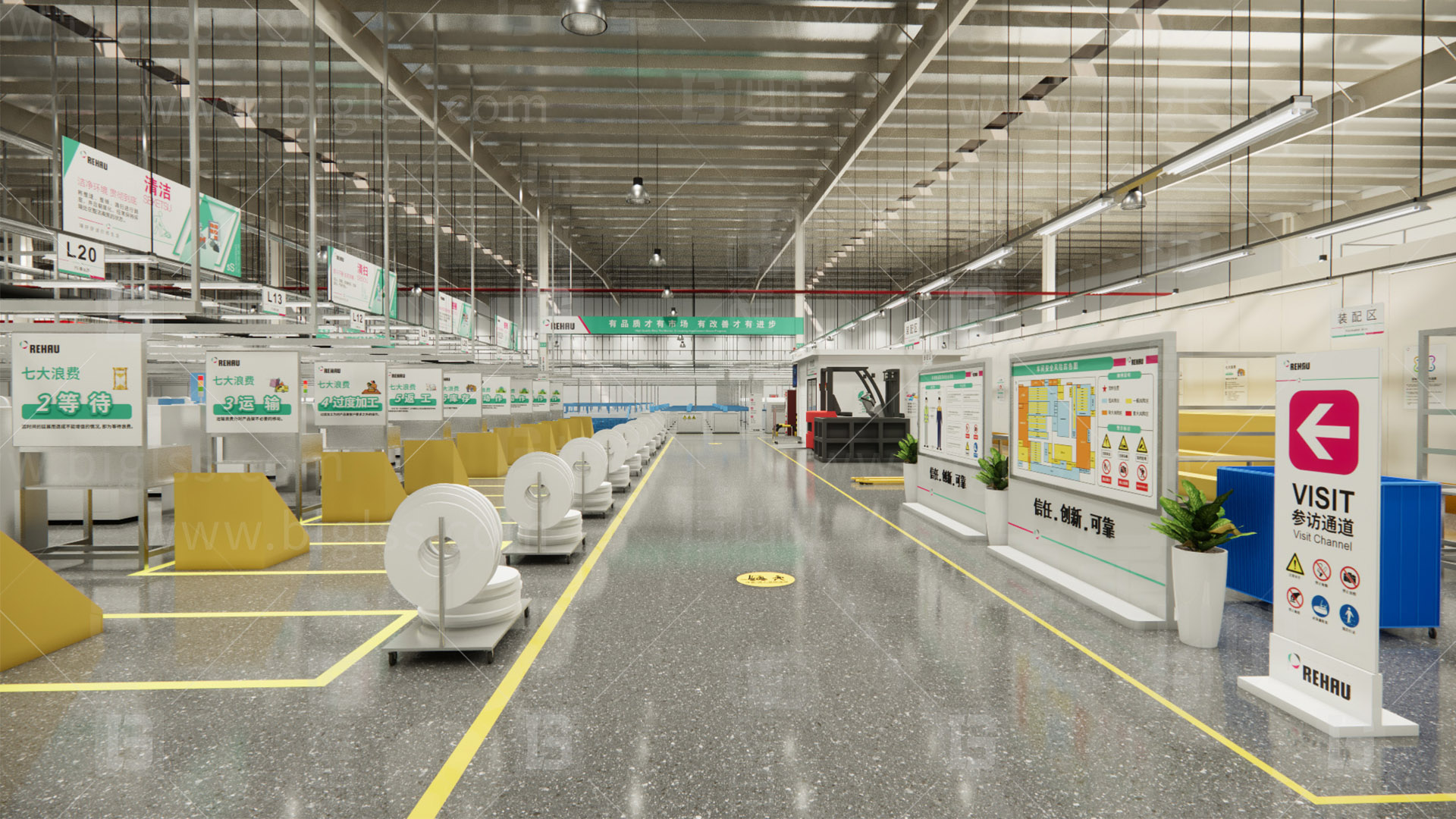 工廠目視化，車間目視化，目視化設(shè)計(jì)，工業(yè)空間設(shè)計(jì)，必旺目視化